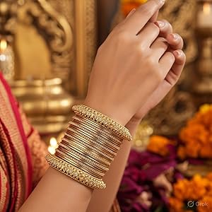 Amazon.com: Efulgenz Indian Bangles for Women Oxidized Bangles