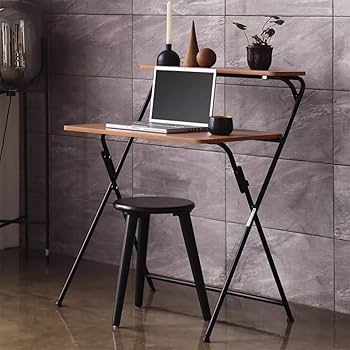 Amazon.co.jp: ZYBOWAYL 折りたたみパソコンデスク2段デスク木製