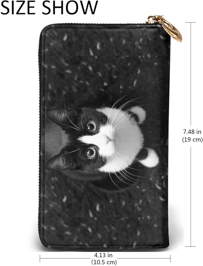 Amazon | [XiANGH] メンズ 長財布 八割れ 猫 ハチワレ猫ちゃん 小銭