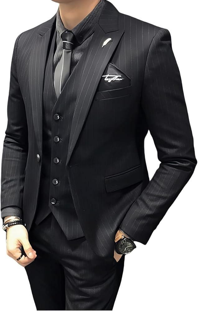 Amazon.co.jp: [Wenergy] スリーピーススーツ メンズ スーツ