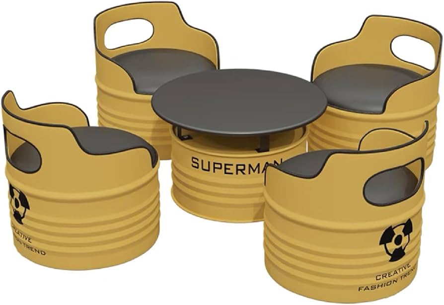 Amazon.co.jp: バーテーブルセット ドラム缶テーブル＆チェア5点セット