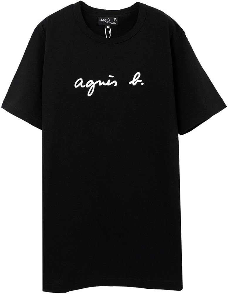 Amazon | agnes b. HOMME オム アニエスベー ロゴ Tシャツ 黒 メンズ