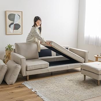 Amazon｜【開梱設置便】 レザーテックス カウチ L字 ソファ 3人掛け