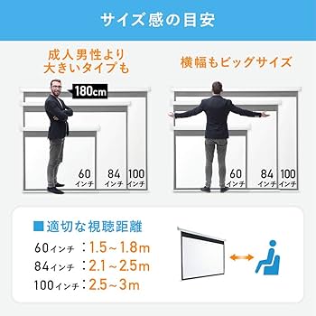 Amazon | イーサプライ プロジェクタースクリーン 84インチ 4:3