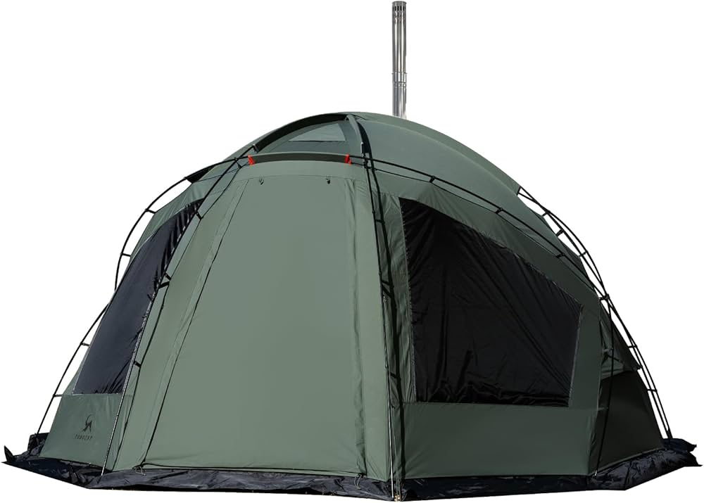 Amazon.co.jp: MC TCドームテント 自立式 煙突穴付き 遮光 通気 保温