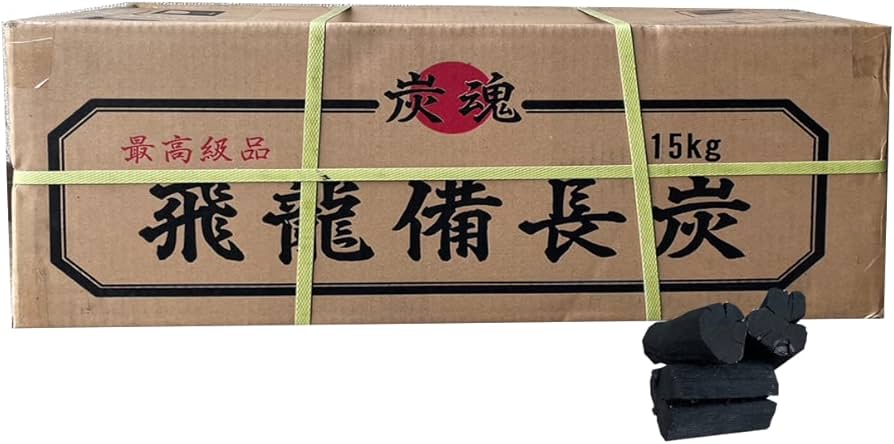 Amazon.co.jp: 炭魂 飛龍備長炭 15kg 最高級品 白炭焼き (S) 10cm以下