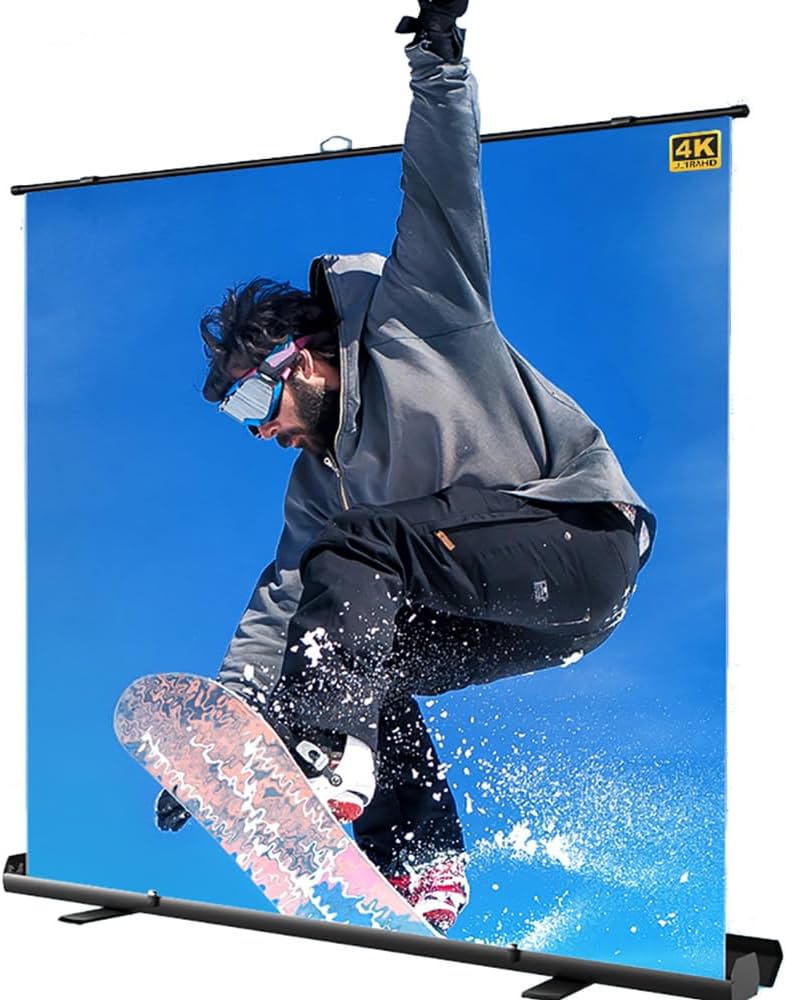 Amazon | 60インチ床置き型プロジェクタースクリーン 16：9 引き上げ式