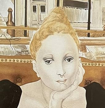 Amazon.co.jp: 真作藤田嗣治 代表作「カフェ」 石版画（リトグラフ