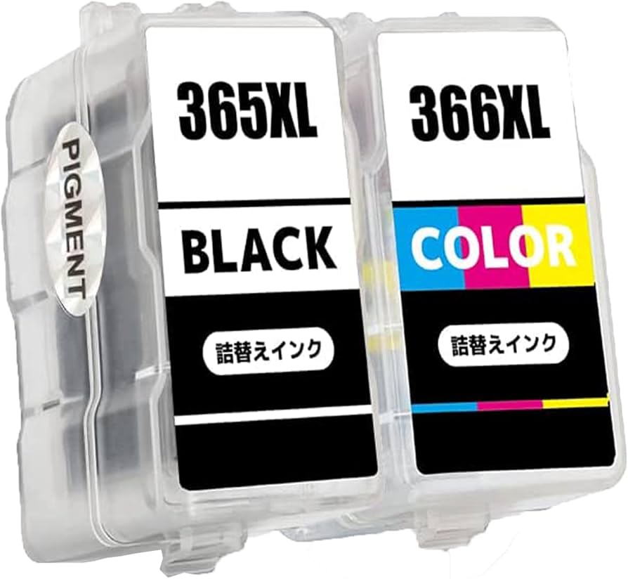 Amazon.co.jp: BC-365XL 顔料ブラック BC-366XL 染料カラー 詰め替え