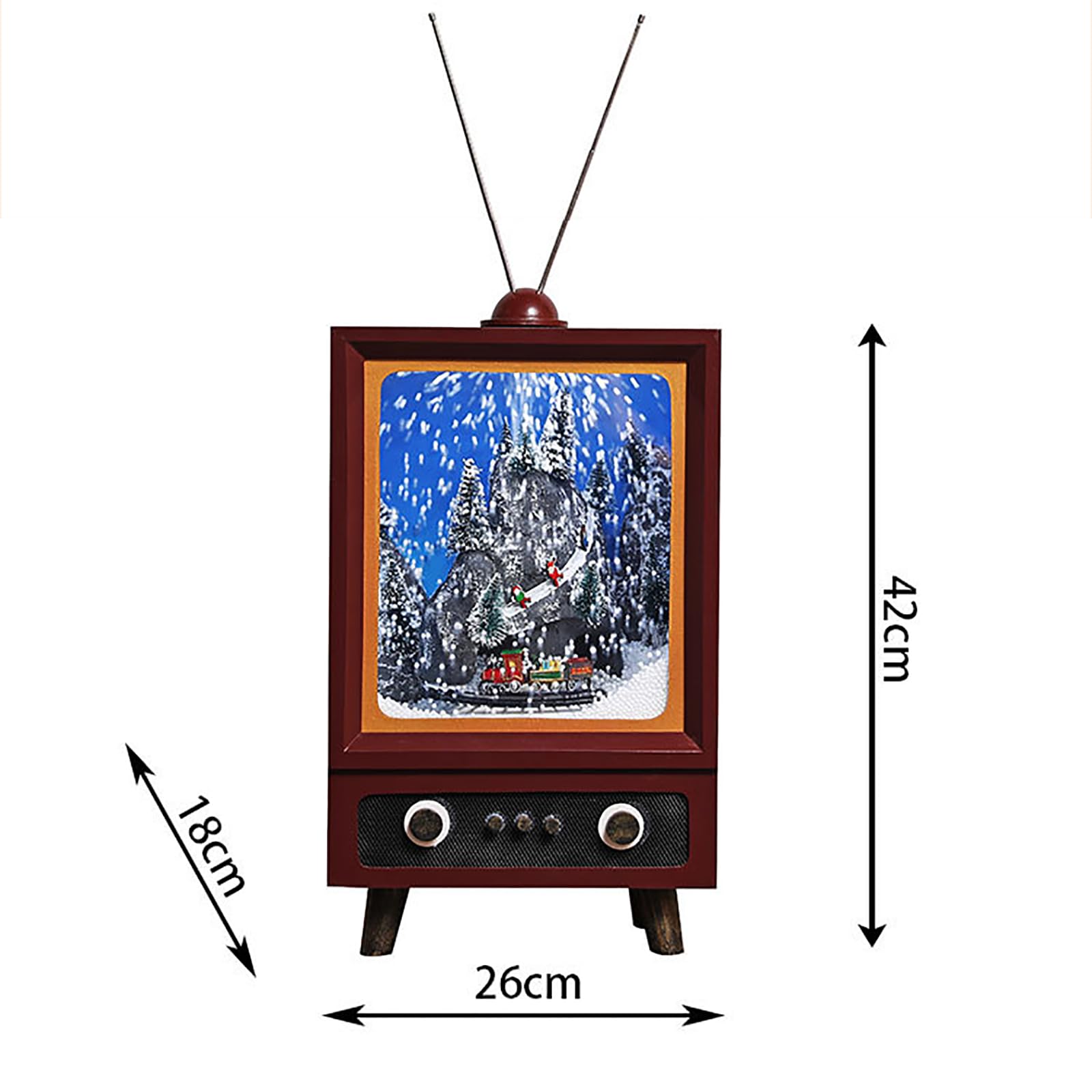 Amazon.co.jp: LEDスノードームテレビ、レトロテレビクリスマススノー