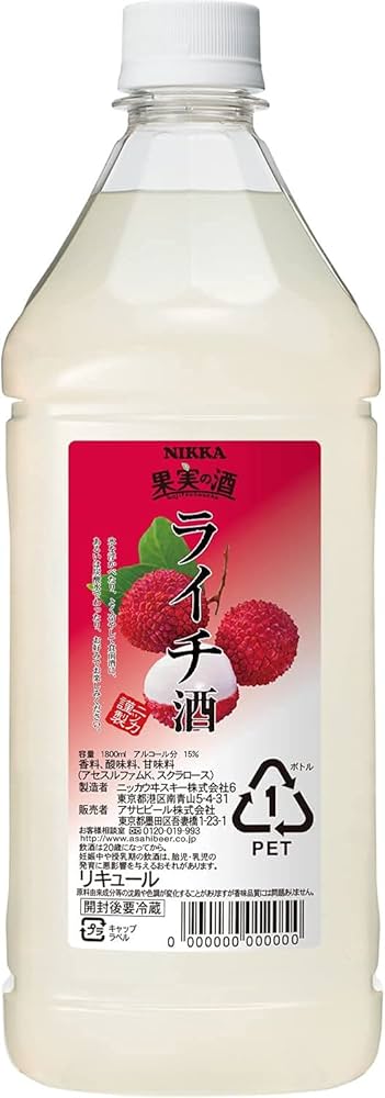 Amazon.co.jp: 果実の酒 ライチ酒 1.8L 1800ml 6本 1ケース カクテル