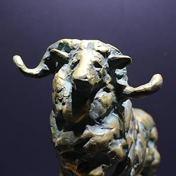 Amazon.co.jp: 【未】北村西望ブロンズ像置物「青羊」1979年干支羊銅像