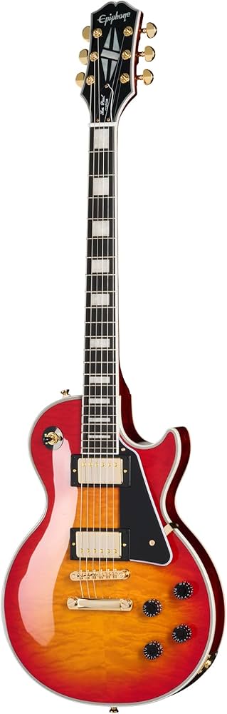Amazon.com: Epiphone EXCLUSIVE Les Paul Custom AAA Quilt, Heritage