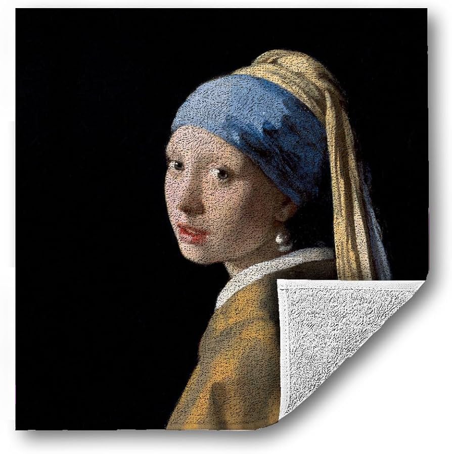 Amazon｜ハンドタオル 【世界の名画】 フェルメール ハンカチ ソフト