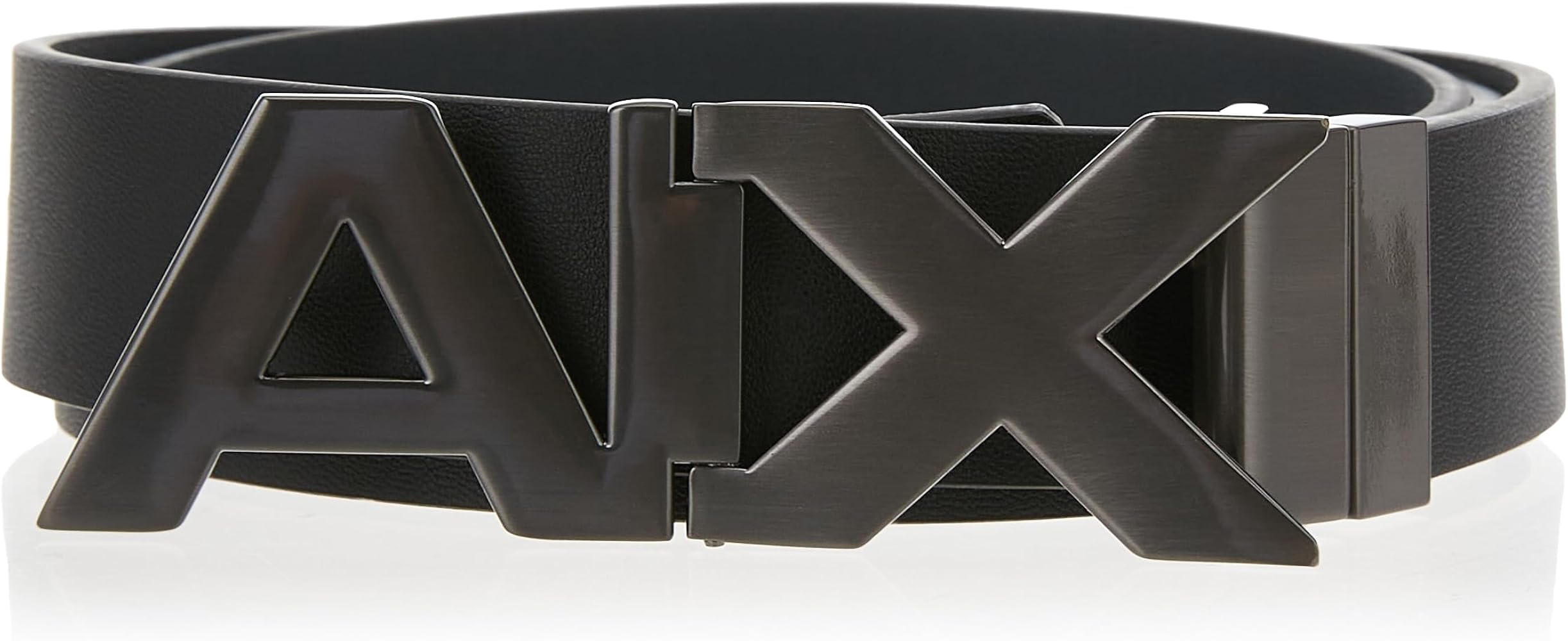 Amazon.com: Armani Exchange Men's Leather Wide Logo Belt Buckle