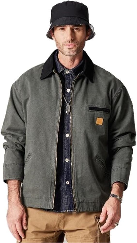 Seiizaa Spring Japanese Workwear Jacket for Men, Men's Denim