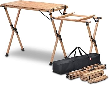 Amazon | FIELDOOR ウッドロールトップ キッチンテーブル 【ナチュラル