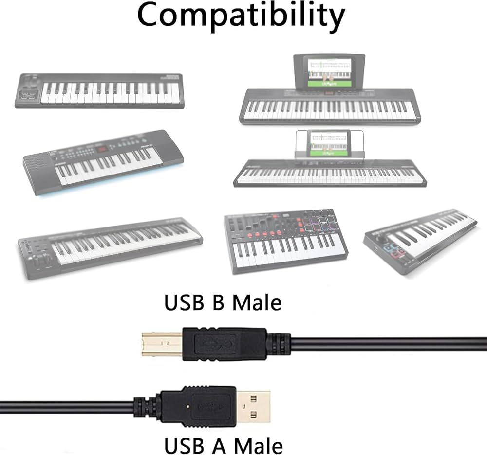 Amazon.com: USB midi cable cord Compatible for M-Audio Keystation