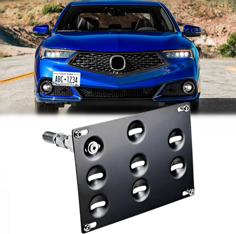 No Drill Front Tow Hook License Plate Mount Bracket for Acura TLX