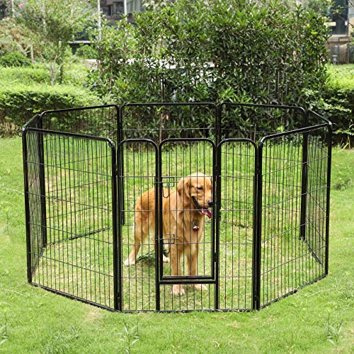 Feandrea ペットサークル 中大型犬用 犬ケージ 全成長期使用可 室内外