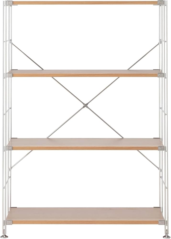 Amazon｜無印良品 ステンレスユニットシェルフ オーク材棚セット