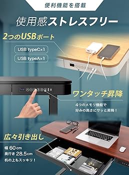 Amazon.co.jp: PYKES PEAK（パイクスピーク）電動 昇降デスク 幅120cm