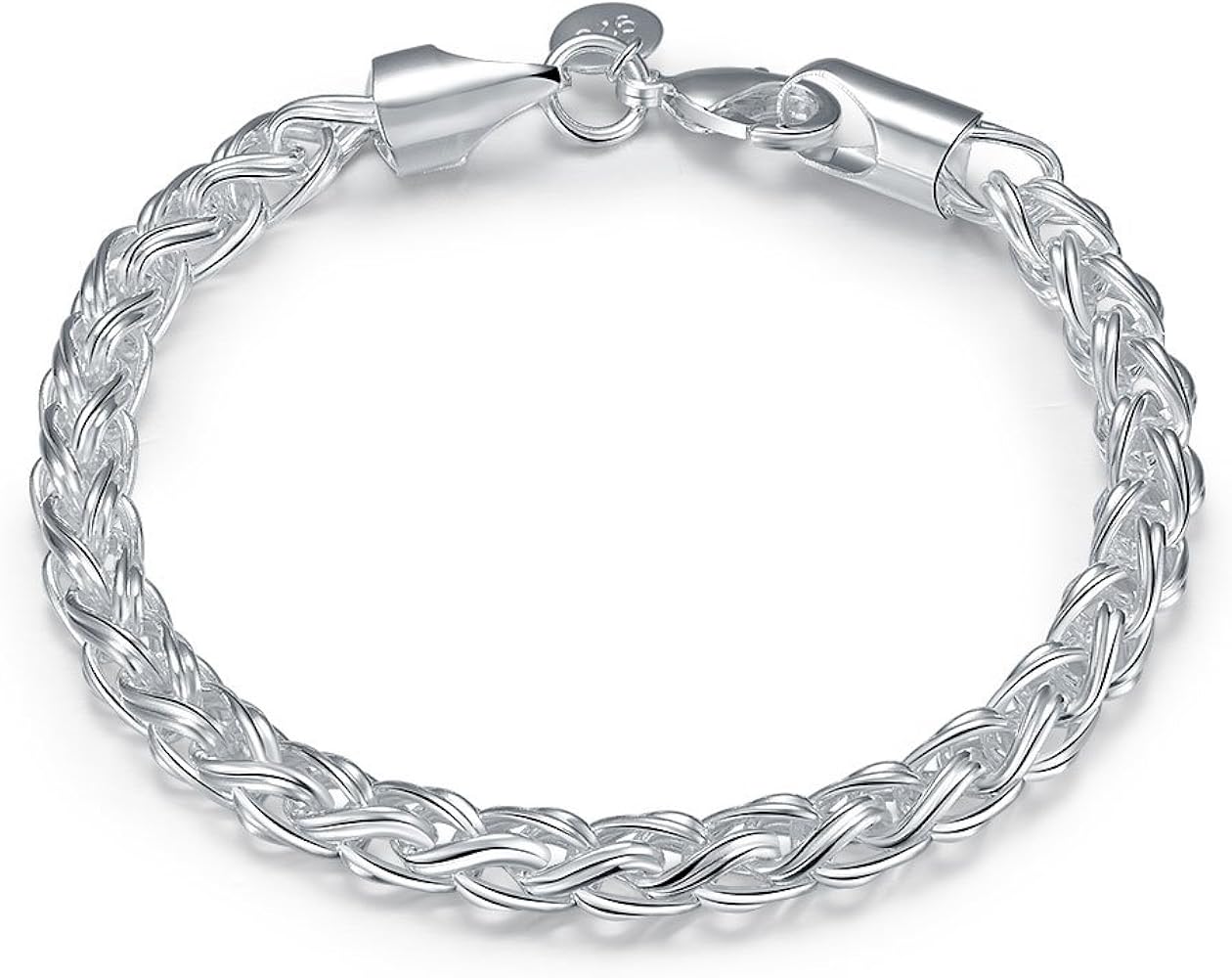 Amazon.com: Sterling Silver Plated 7.67 Inch Bracelet 8 Inches 6.4