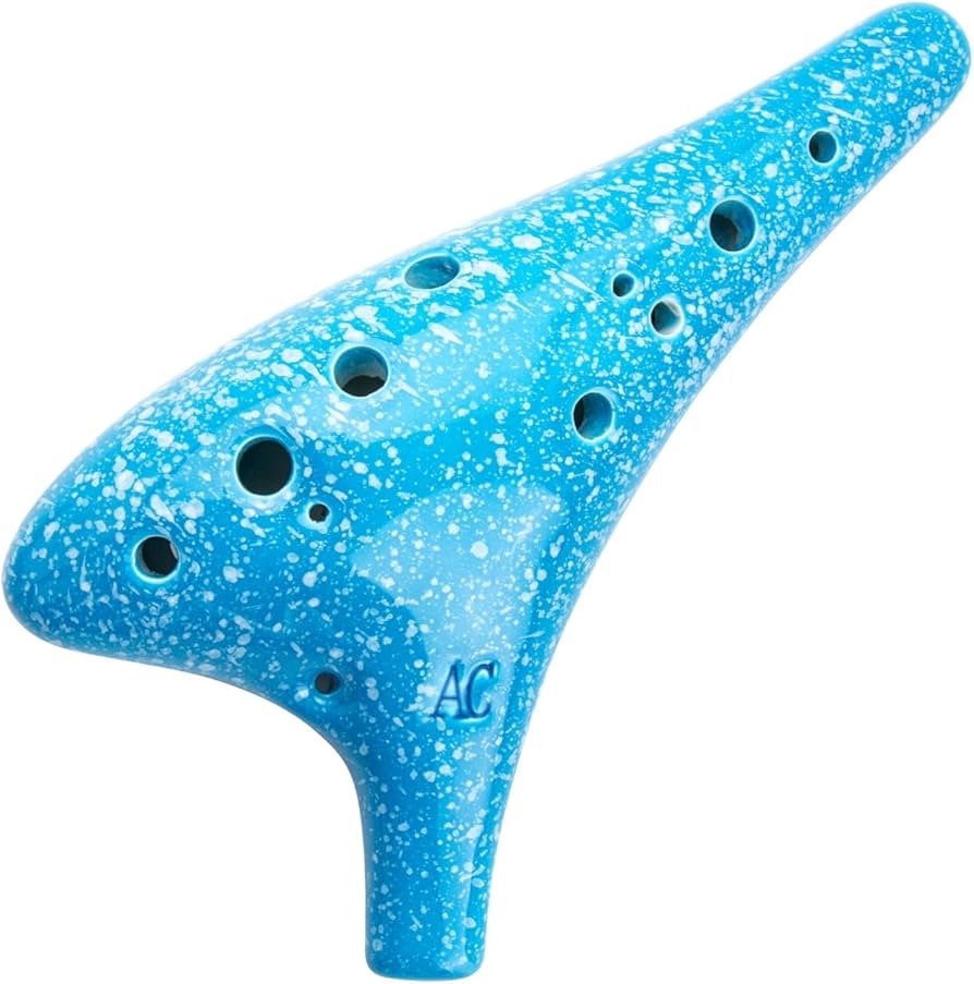 Amazon | piphica オカリナ 12穴 水色 陶器製 釉薬 ハイクオリティー