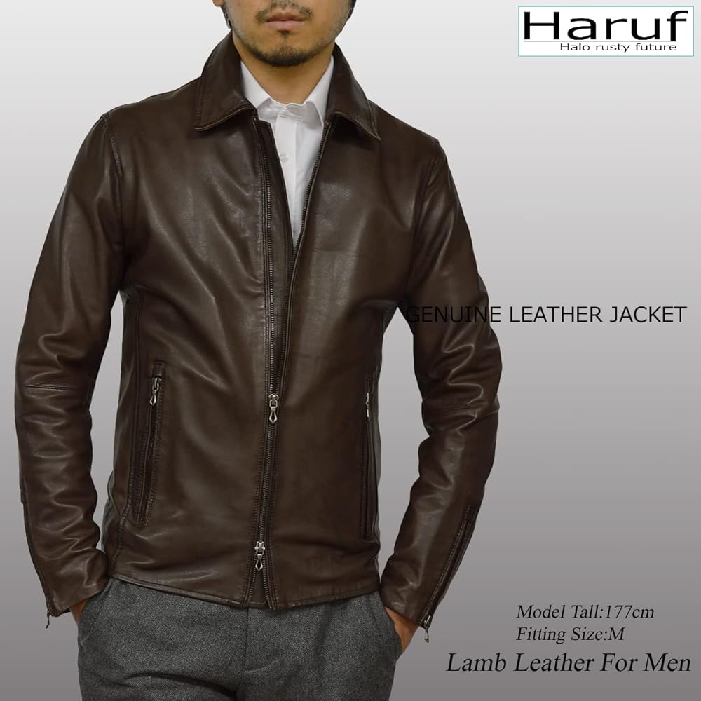 Amazon | [ハルフ] 本革 レザージャケット ライダースジャケット