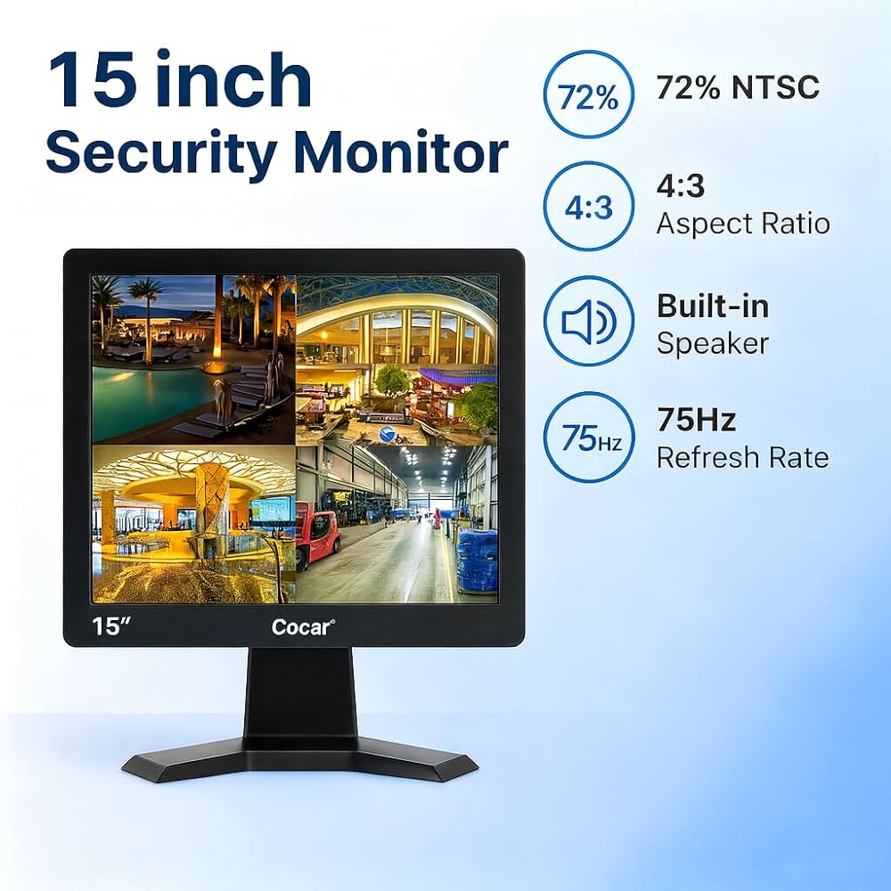 Amazon.co.jp: Cocar 15インチ モニター CCTVセキュリティモニター