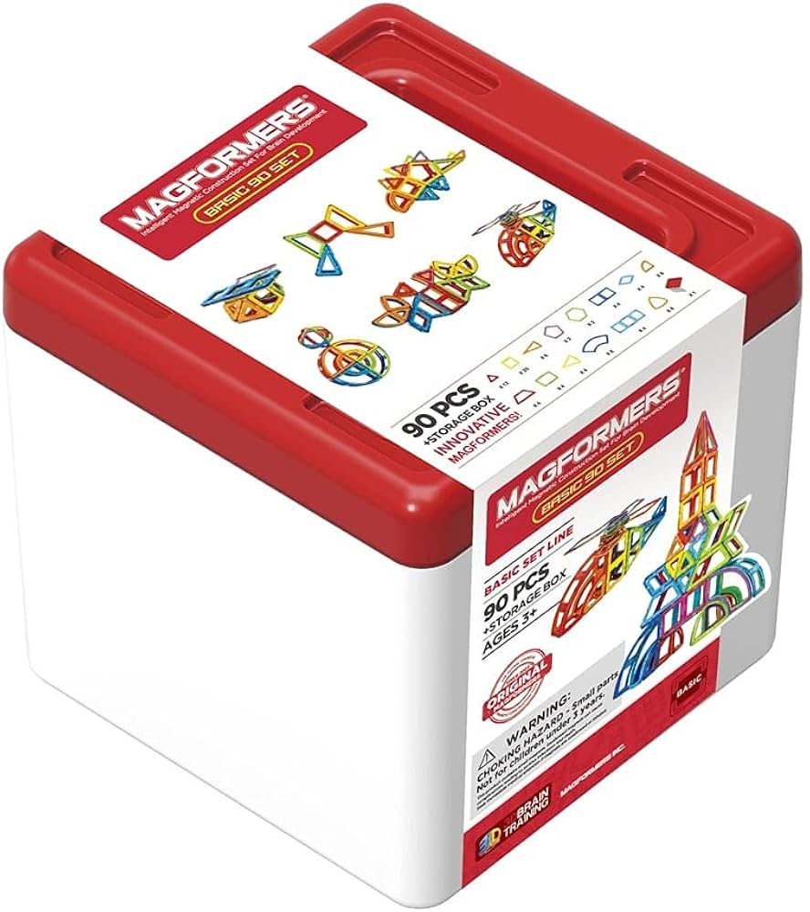 Magformers Large 90-Pieces Magnetic Building Blocks And Tiles with