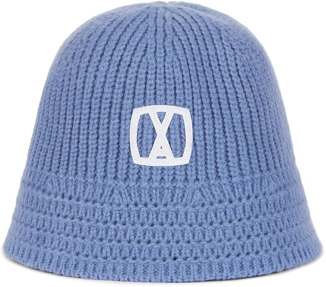 Amazon | VA Square Applique Knit Bucket Hat Sky | 帽子 通販
