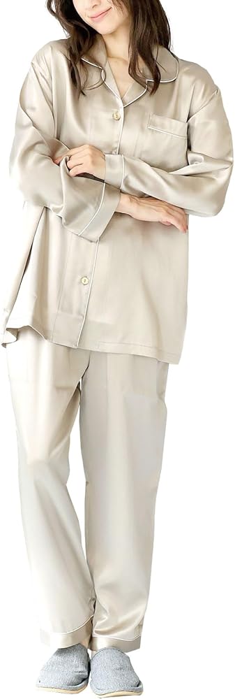 Amazon | [ON NISHIKI] シルクパジャマ レディース 高級シルク100% A6