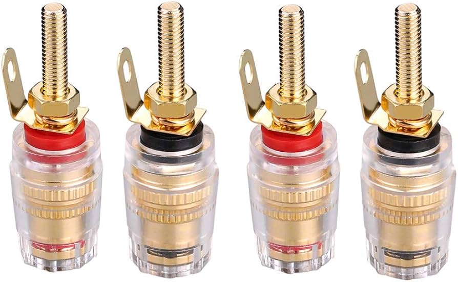 Amazon | EIGHTNOO 金メッキ バインディングポスト スピーカー