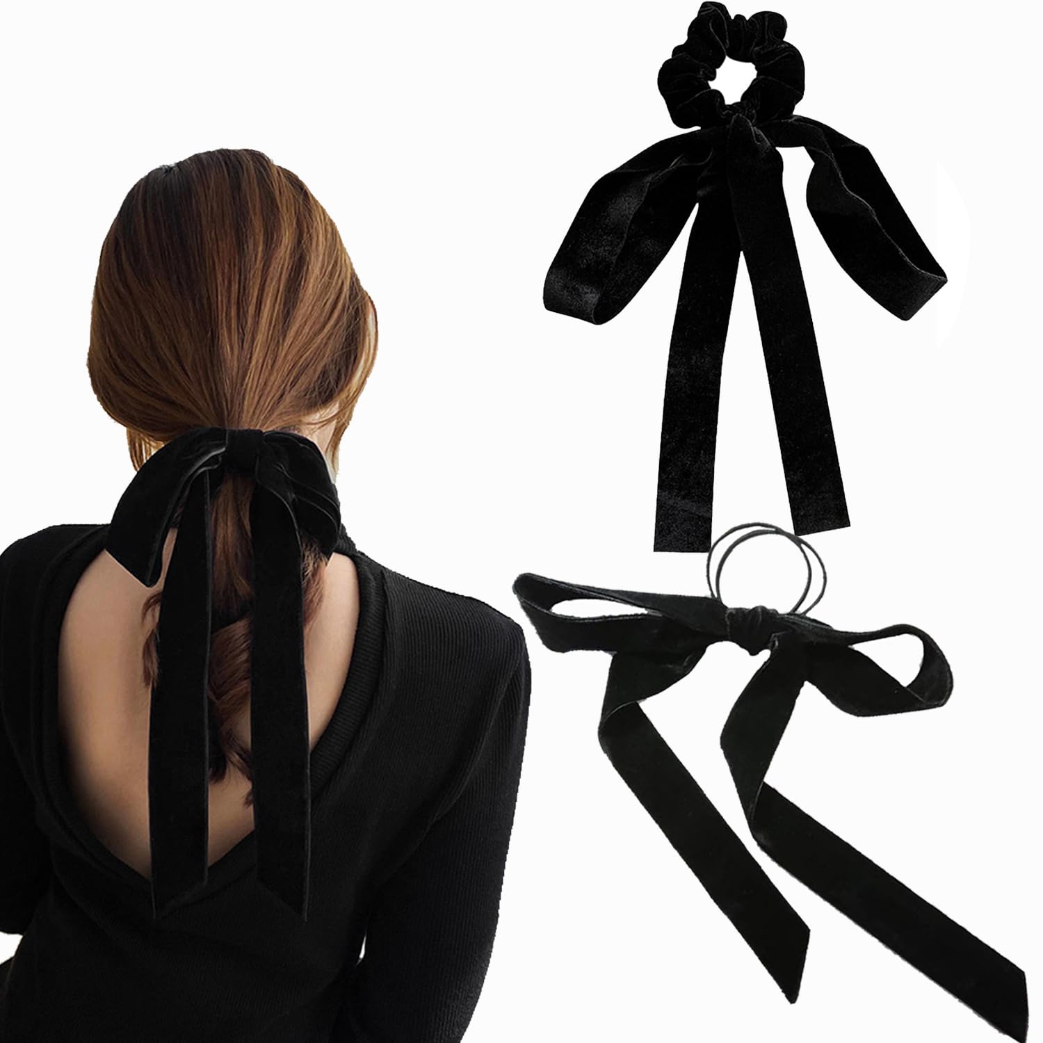 Amazon | 2個セット ベロアリボン,BetterJonny ベロア リボン 黒