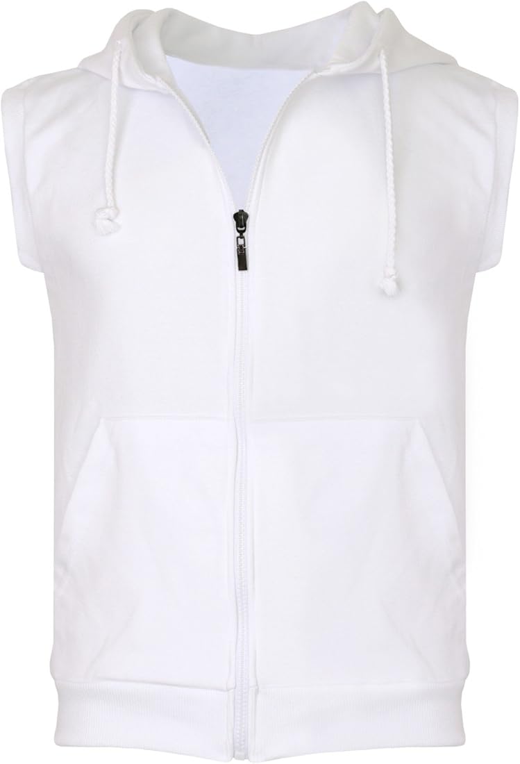 Buy BCPOLO Men's Casual zip-hoodie vest Cotton Sleeveless Zip up