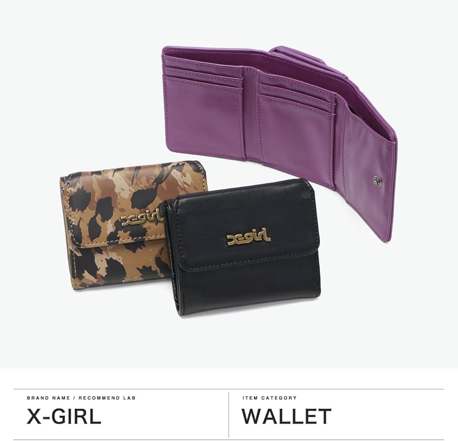 Amazon | [エックスガール] ミルズロゴフェイクレザーミニウォレット