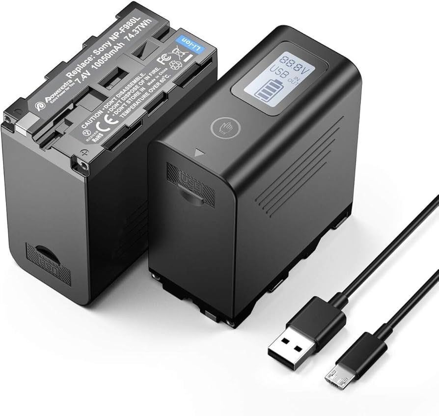 Amazon | NP-F970互換バッテリー 2個セット、10050mAh 、7.4V、直接