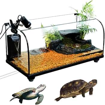 Amazon | JOGIO 亀水槽 大きい タートルタンク カメ用水槽 リクガメ用
