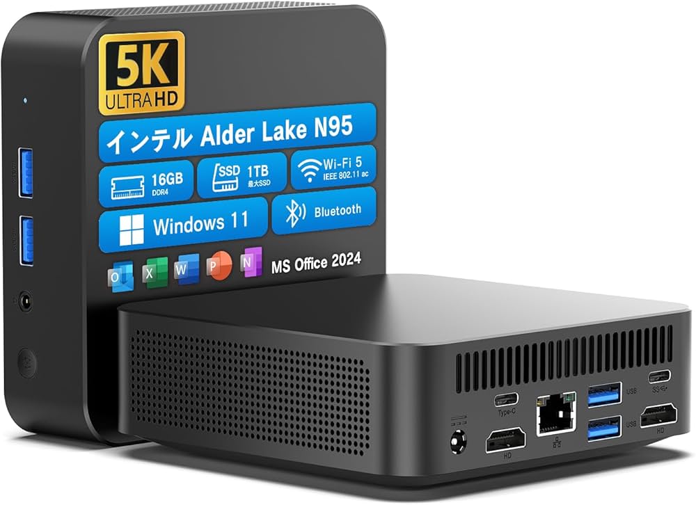 Amazon.co.jp: VETESA ミニpc n95 windows11 office2024搭載 小型pc 3