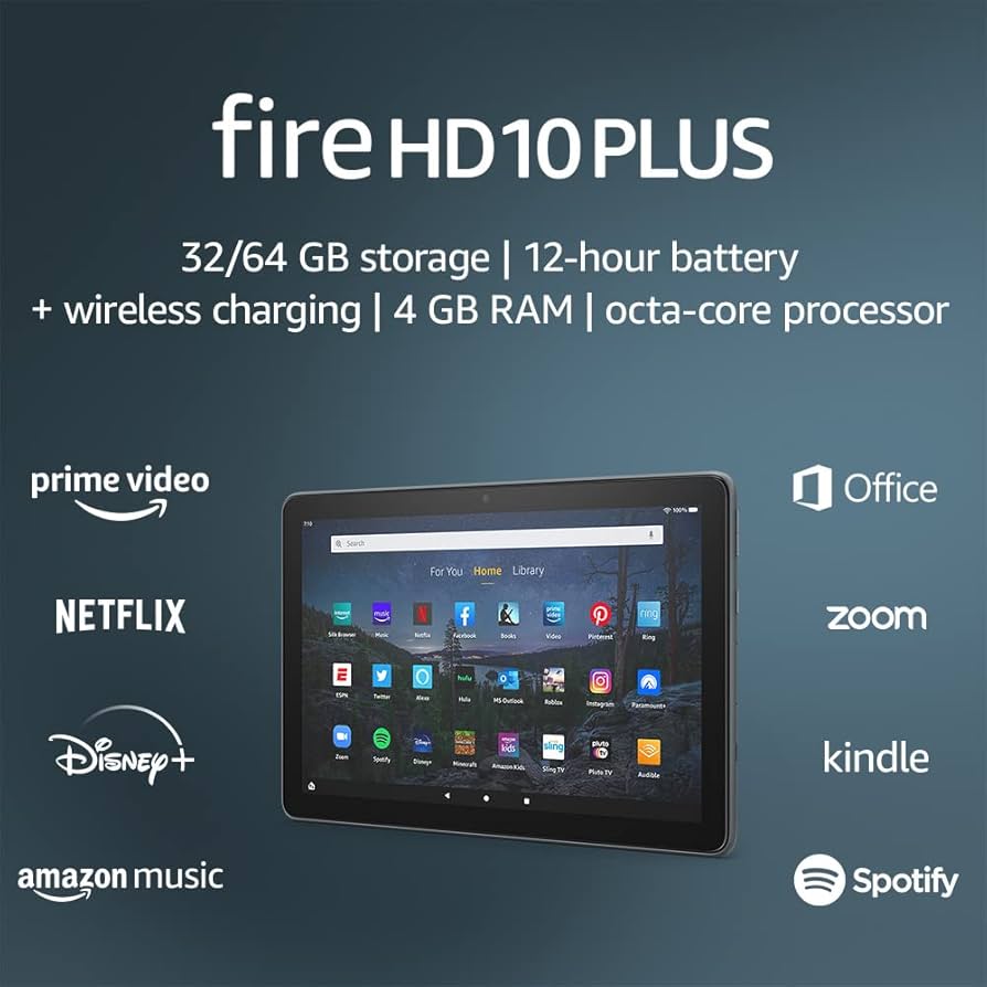 2021 Slate Fire HD 10 Plus Tablet with 64 GB | Amazon