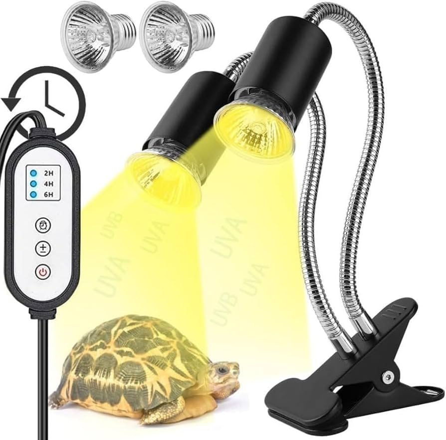 Amazon | 爬虫類ライト バスキングライト 双頭紫外線ライト 爬虫類 治