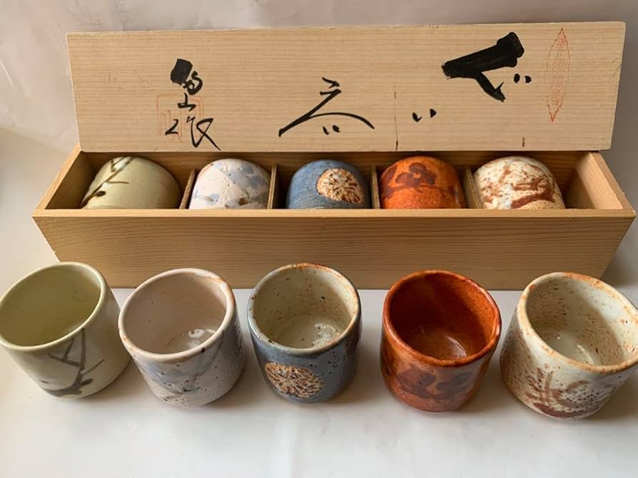 Amazon.co.jp: 保管品 40年代志野焼富山窯美濃焼お猪口おちょこぐい呑