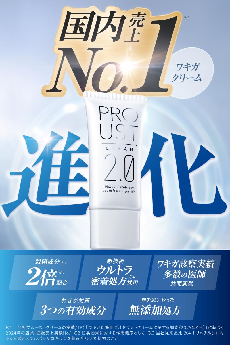 Amazon.co.jp: プルーストクリーム2【公式】ワキガ担当医共同開発