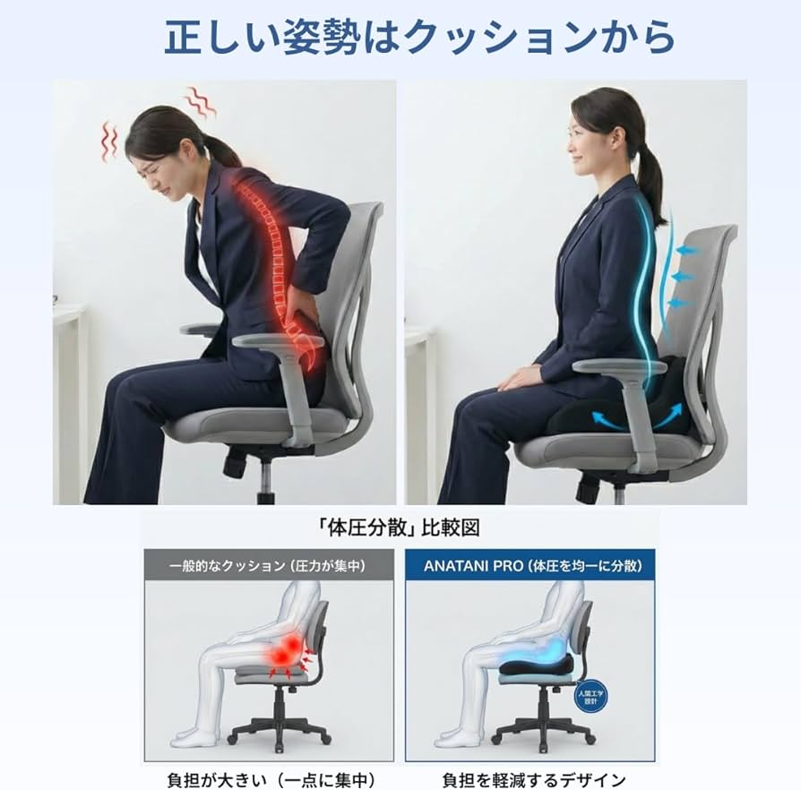 Amazon.co.jp: 椅子 クッション【2026年改良モデル・人間工学設計】低