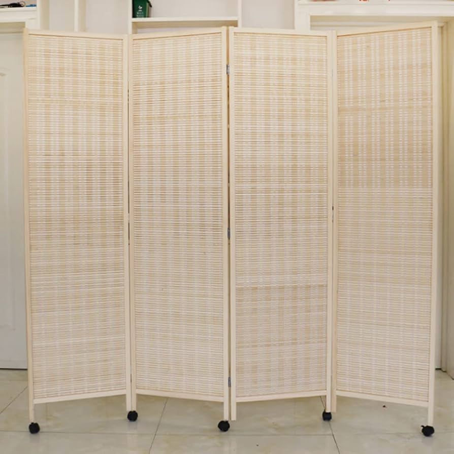 Amazon｜Jumei パーテーション 間仕切り 4連 天然木 竹製 スクリーン