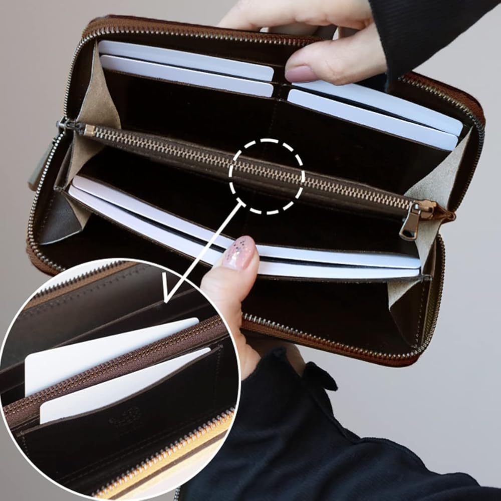 kudu革長財布 スエード ケース付き 2点セット キャメルカラー 一点物