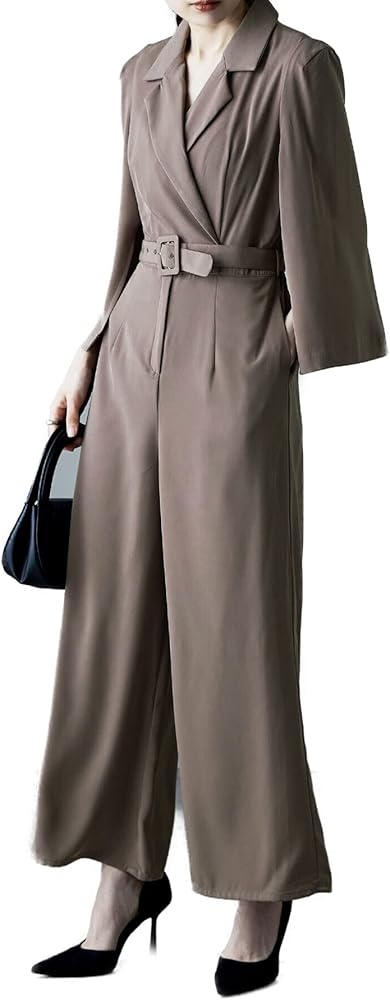 Amazon | [etoll] スリットスリーブオールインワンパンツドレス