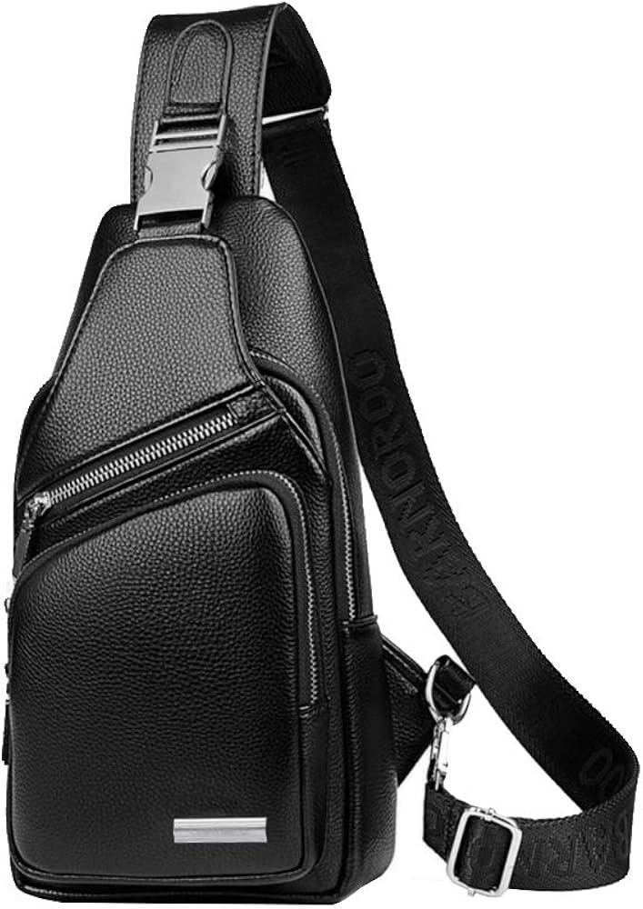 Leathario Sling Bag for Men, Vegan Leather Crossbody Shoulder Bag