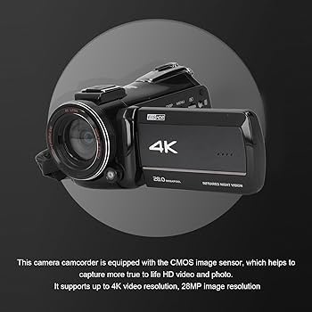 Amazon | 4Kビデオカメラビデオカメラ、3インチタッチスクリーン270度